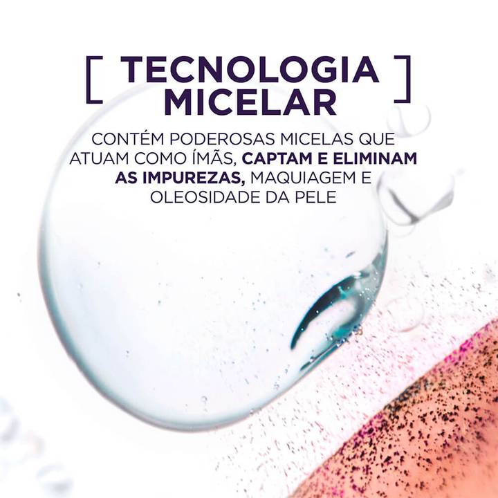 Ilustração da tecnologia micelar atuando como ímã para eliminar impurezas