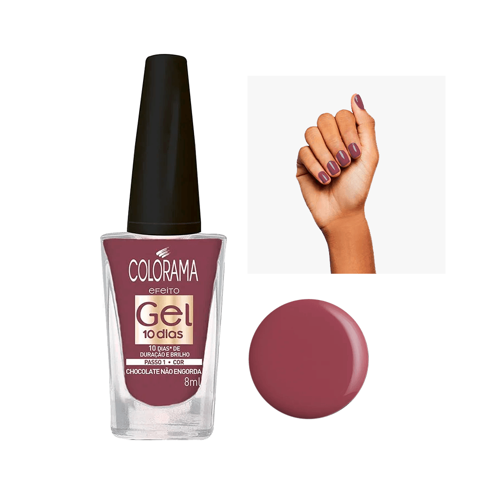 Esmalte Colorama Efeito Gel Chocolate Não Engorda frasco 8ml