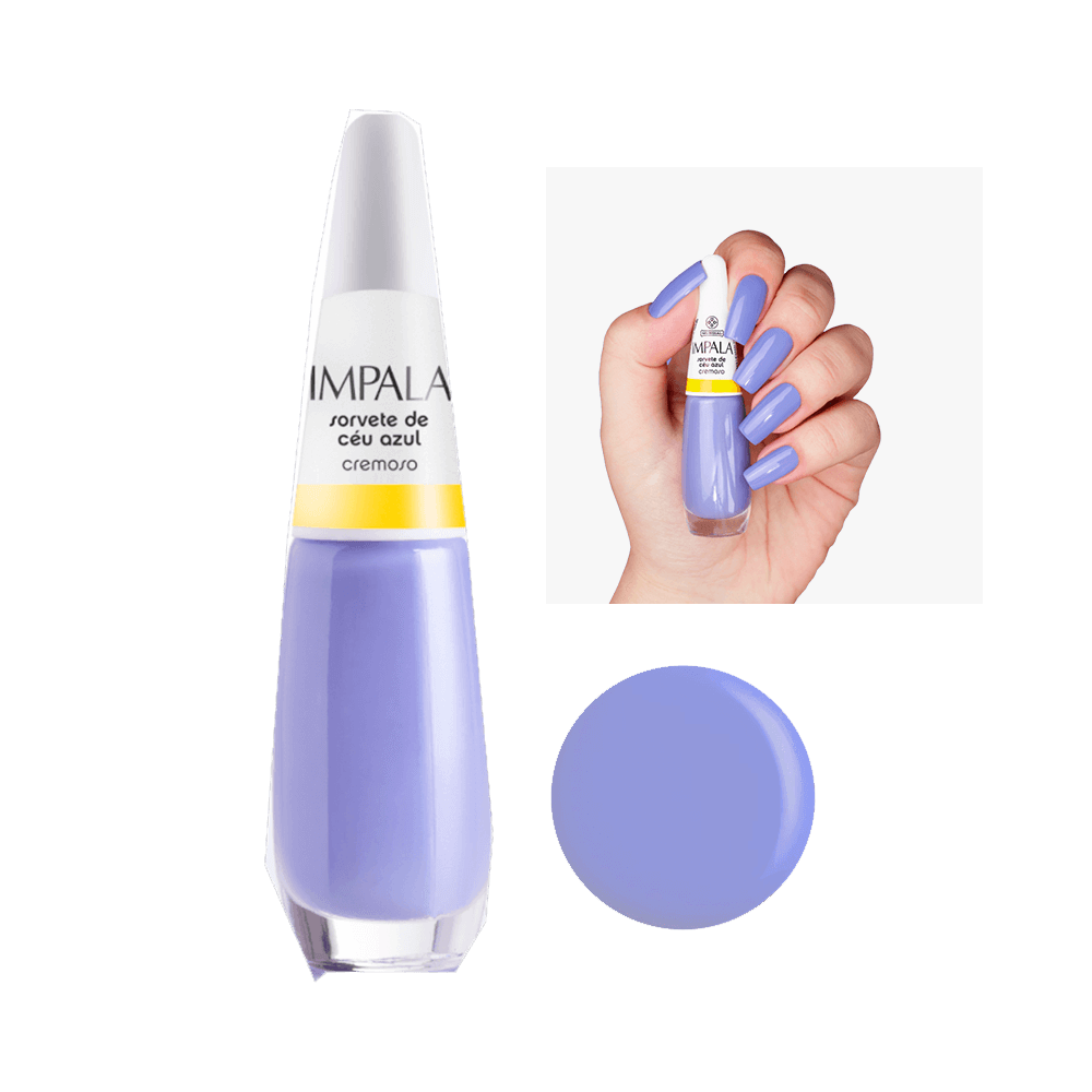 Esmalte Impala Sorvete de Céu Azul - frasco mostrando cor azul cremoso