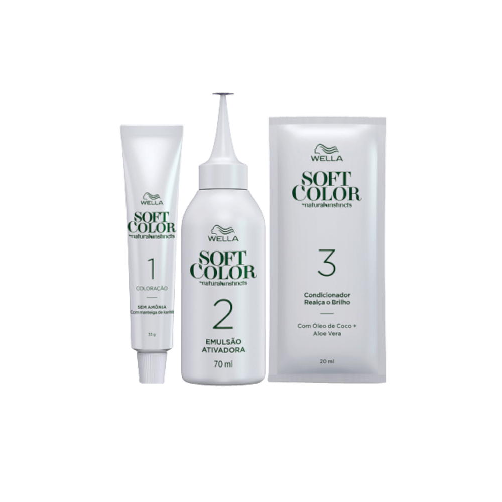 Conteúdo da embalagem Soft Color Louro Escuro 60 Wella