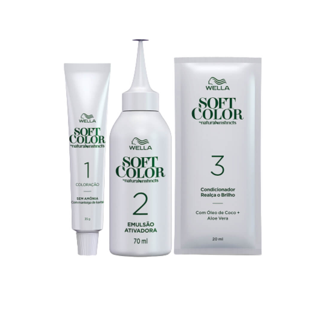 Conteúdo da caixa Coloração Soft Color Caramelo 63 Wella