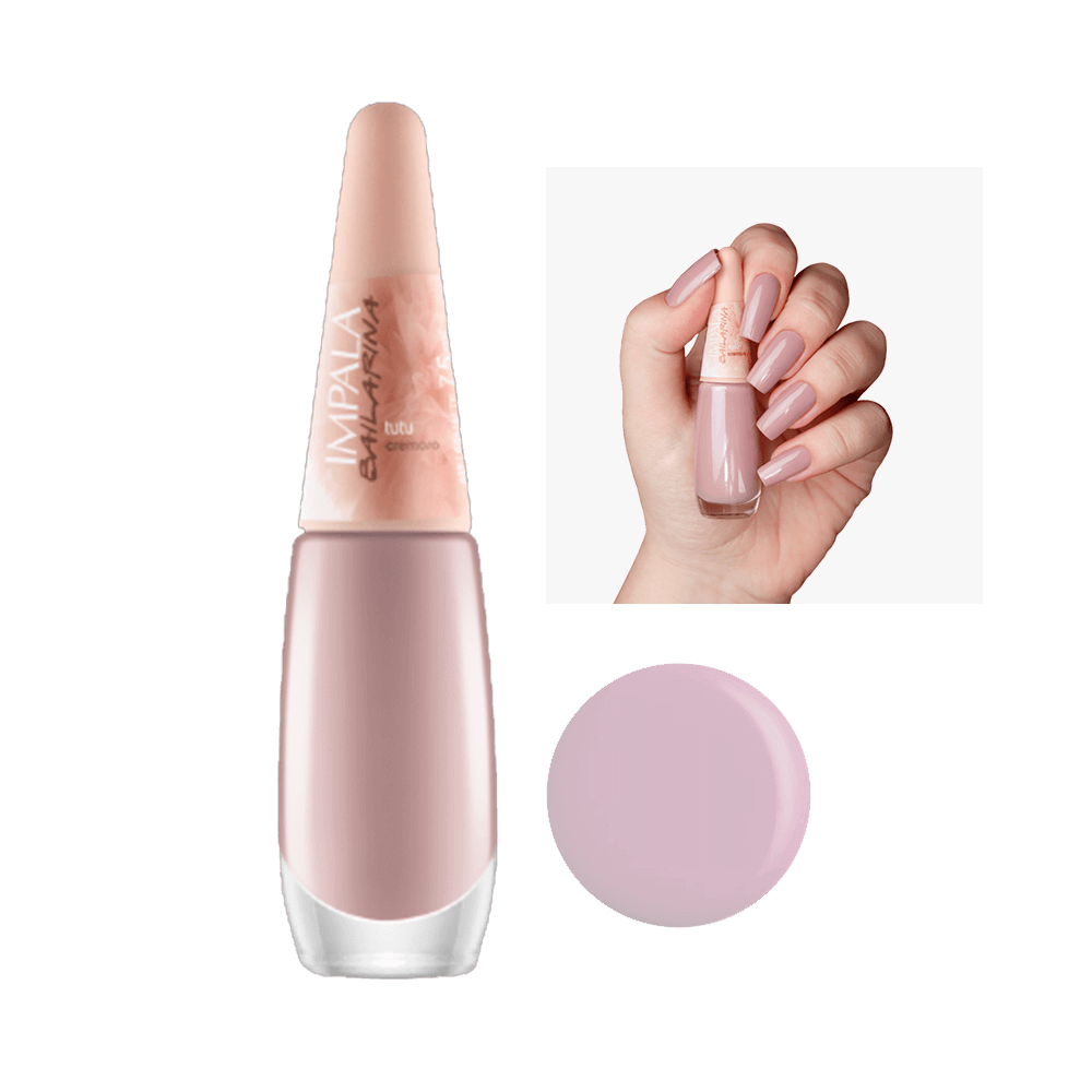 Esmalte Impala Bailarina Tutu frasco e amostra da cor