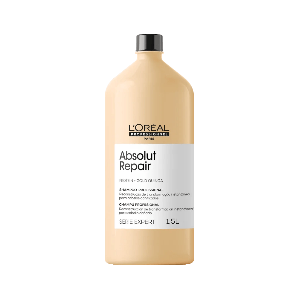 Frasco do Shampoo L'Oréal Professionnel Serie Expert Absolut Repair Gold Quinoa 1500ml