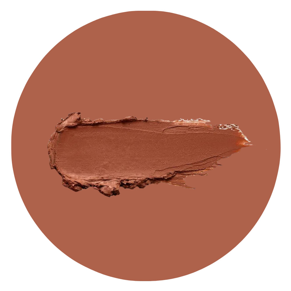 Amostra da cor e textura do batom Ruby Kisses Rosy Brown em formato de mancha