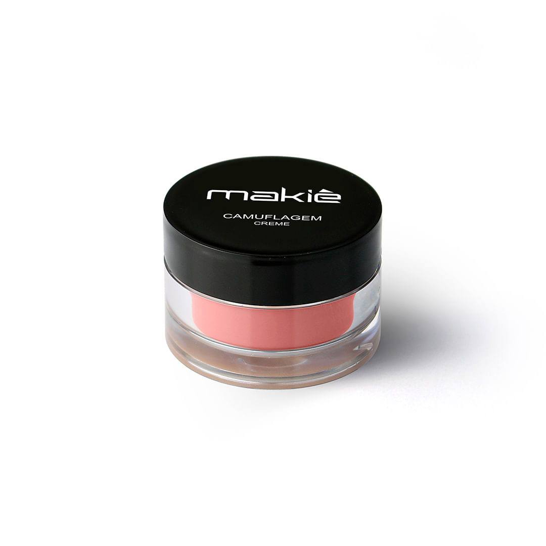 Corretivo Creme Makiê Camuflagem Suede 17g em pote com tampa preta fosca
