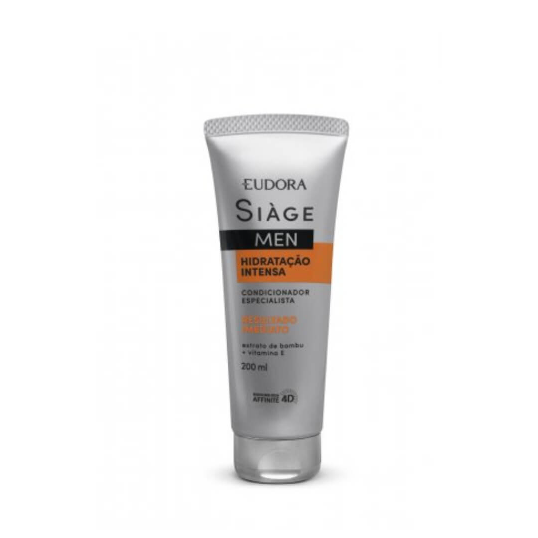 Condicionador Siàge Men Hidratação Intensiva 200ml - tubo prateado