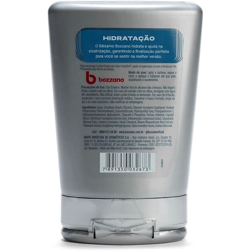 Bálsamo Pós Barba Bozzano 100g verso com informações