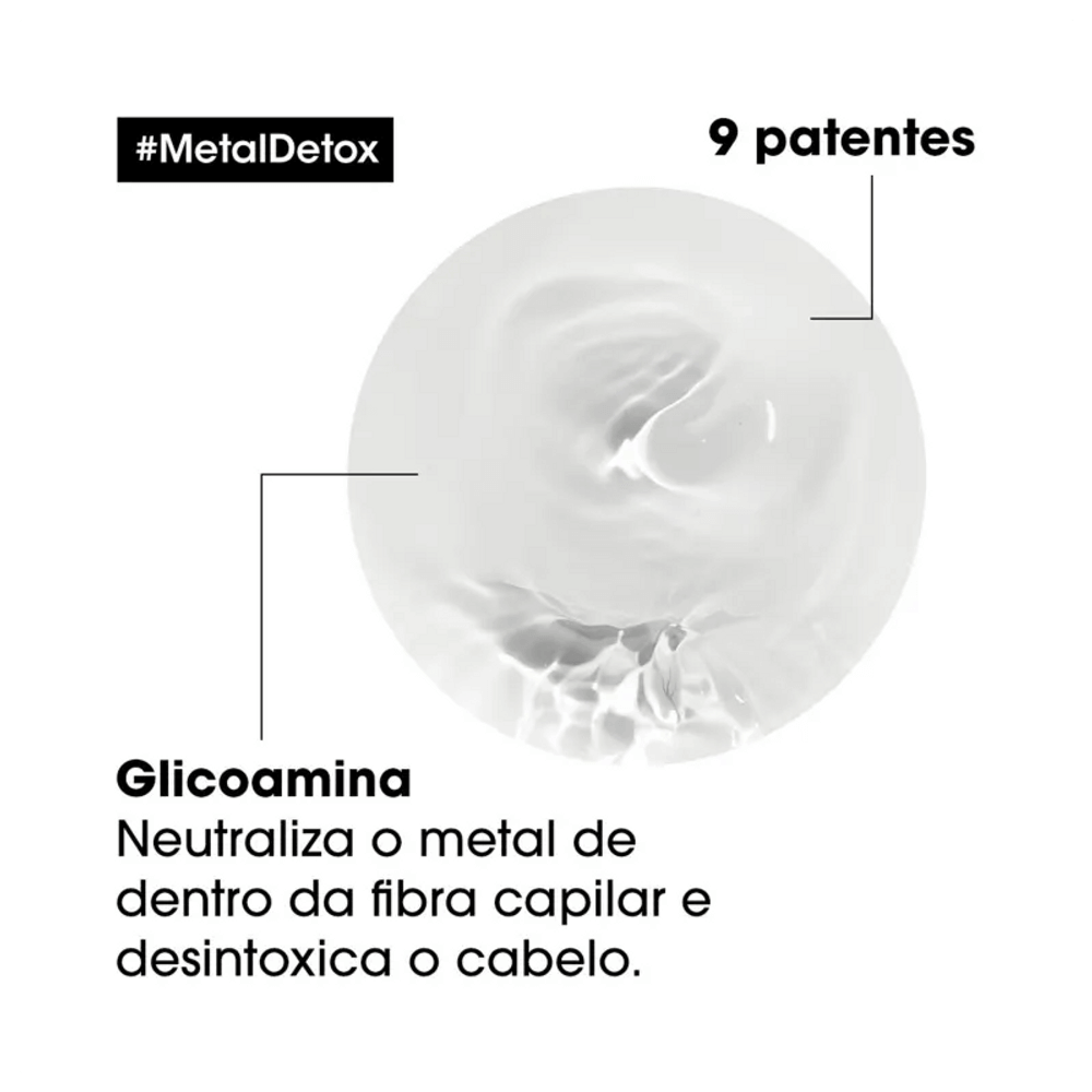 Textura cremosa branca do Spray Metal Detox destacando tecnologia de neutralização de metais