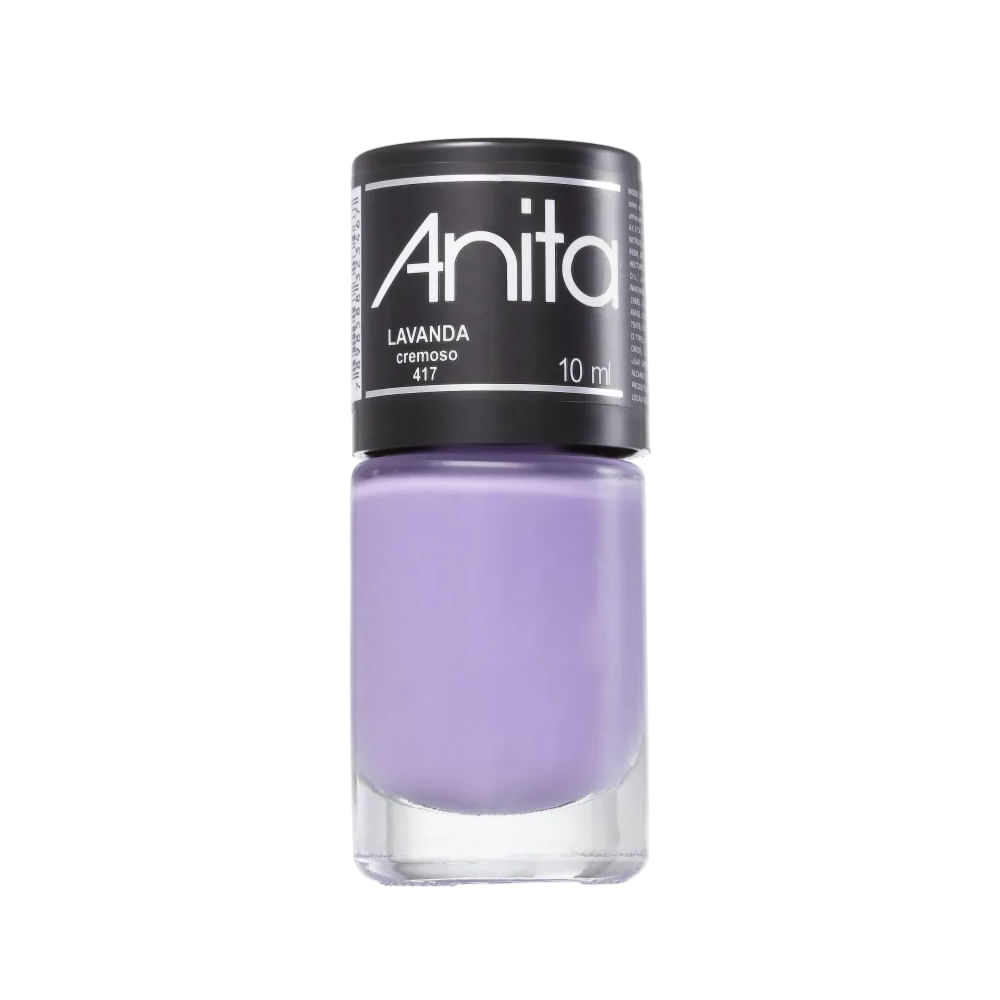 Frasco de esmalte Anita Lavanda com tampa preta e rótulo legível