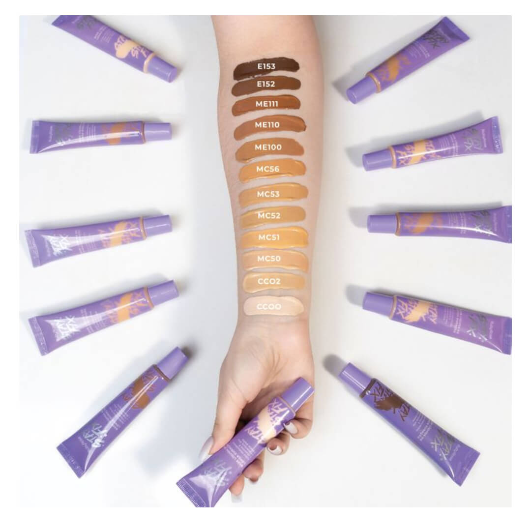 Amostras de tons da Base Líquida Ruby Rose Stay Fix