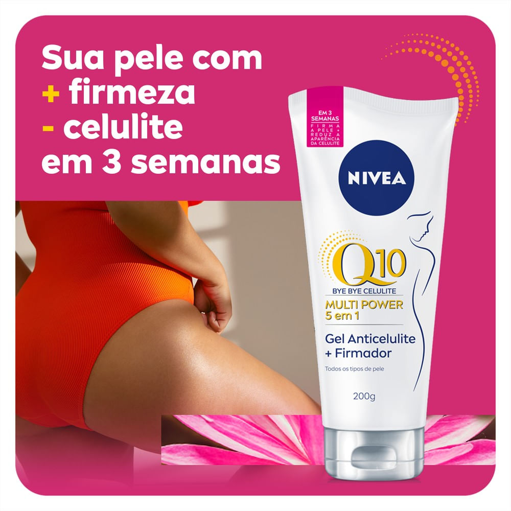 Imagem promocional do NIVEA Gel Corporal Bye Bye Celulite Firmador destaque ação em 3 semanas