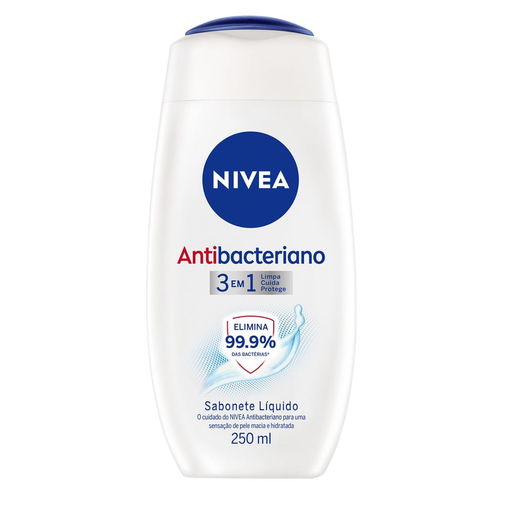 Sabonete Nivea 3 em 1 embalagem branca com tampa azul