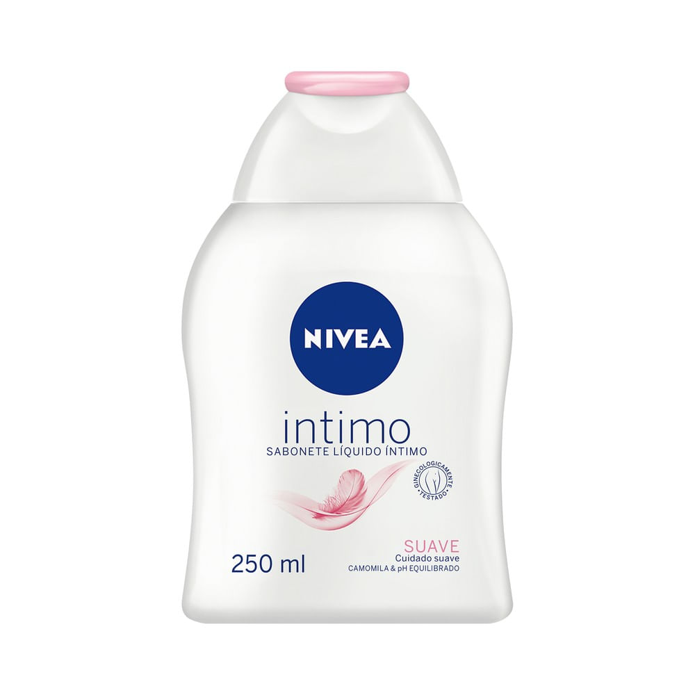 Frente da embalagem do Sabonete Líquido Nivea Íntimo Suave 250 ml