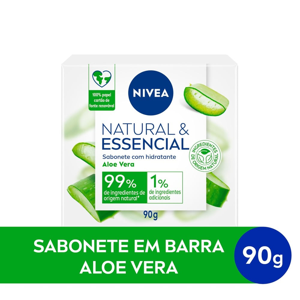 Barra do sabonete Nivea Natural & Essencial Aloe Vera