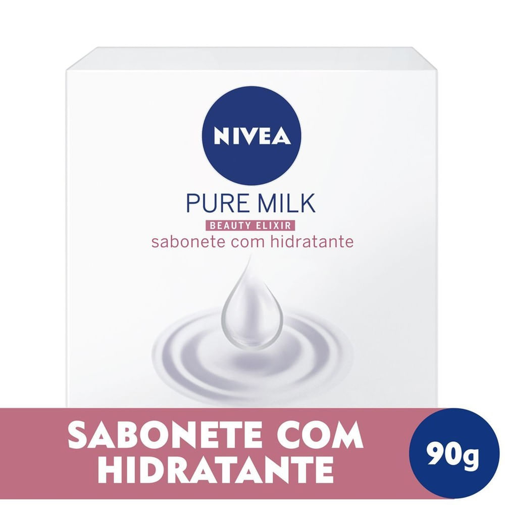 Embalagem do Sabonete NIVEA Pure Milk Beauty Elixir Sensitive 90g
