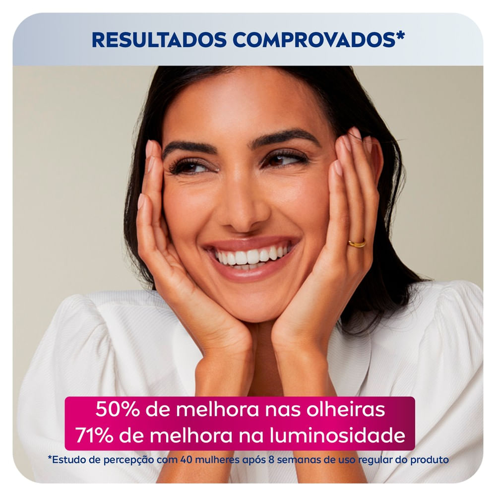 Ingredientes destacados do creme Nivea Cellular Luminous 630 mostrando ação em nível celular e cafeína
