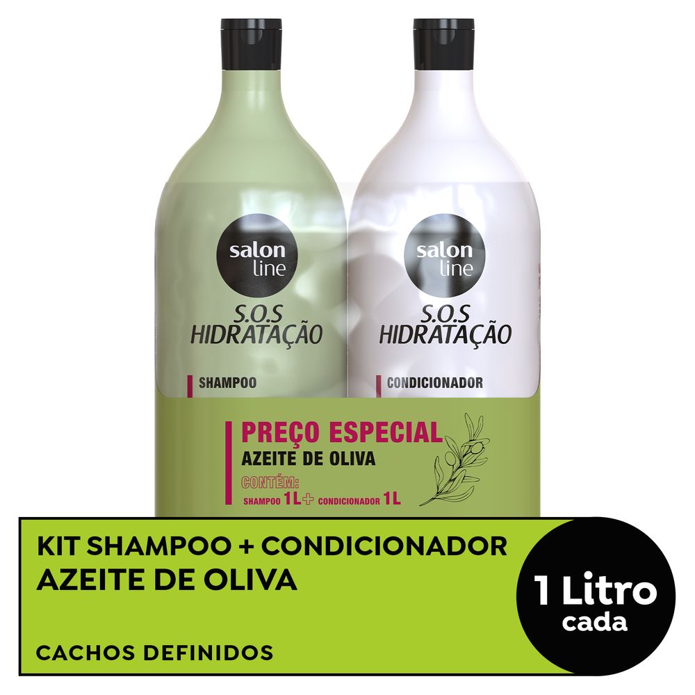 Kit Salon Line S.O.S Hidratação Ultra Cachos com shampoo e condicionador 1000ml