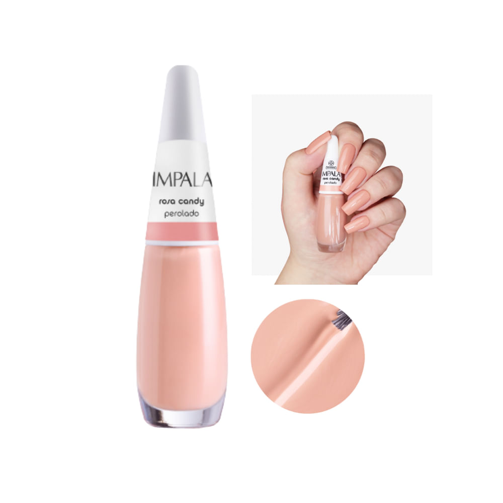 Esmalte Impala Perolado Rosa Candy frasco frontal