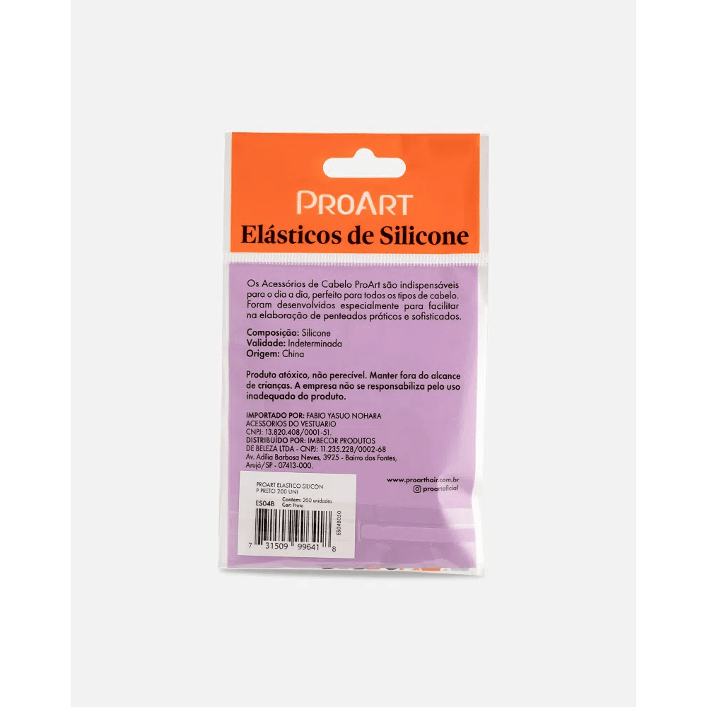 Verso da embalagem ProArt com informações do produto e embalagem transparente