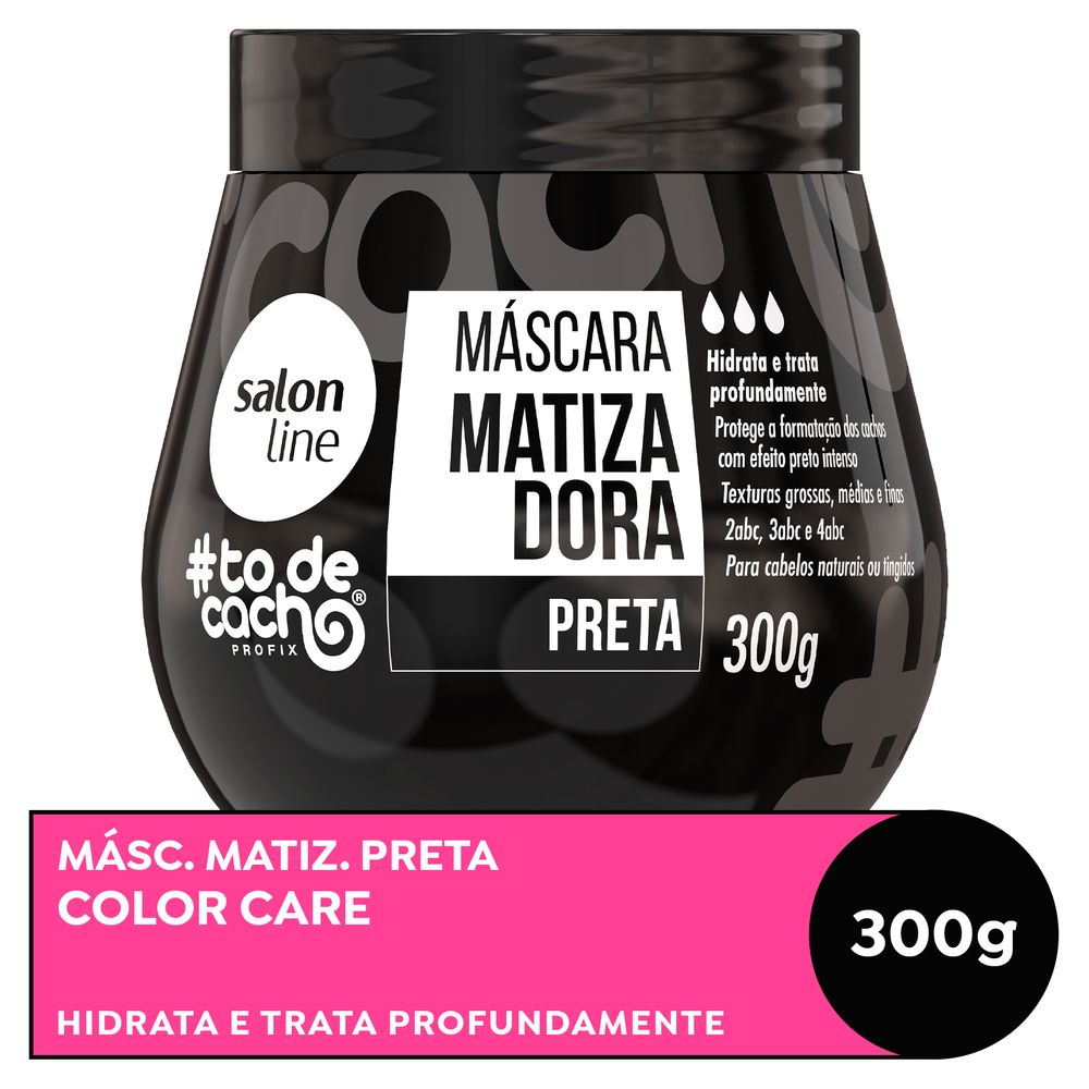 Máscara Matizadora Salon Line #Todecacho Preta 300g - vista frontal