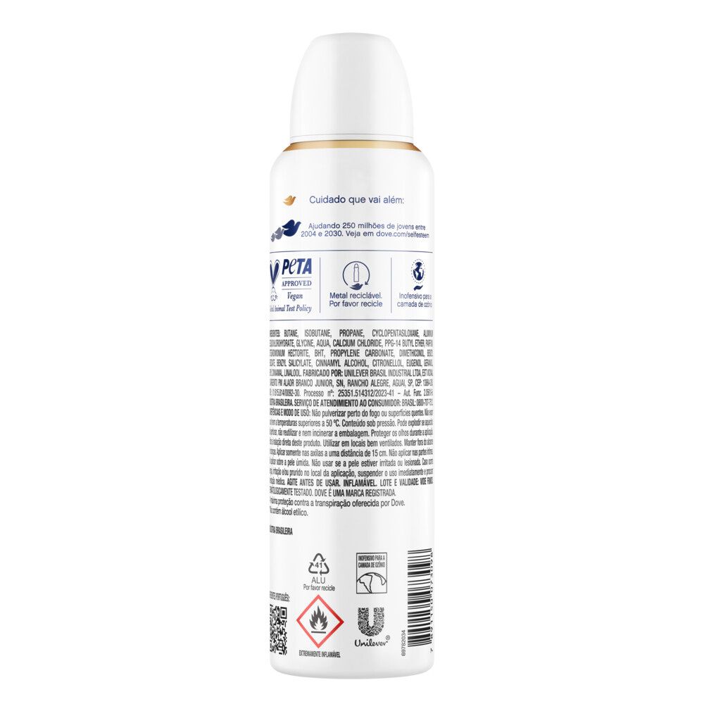 Parte traseira do frasco com informações e selos do produto