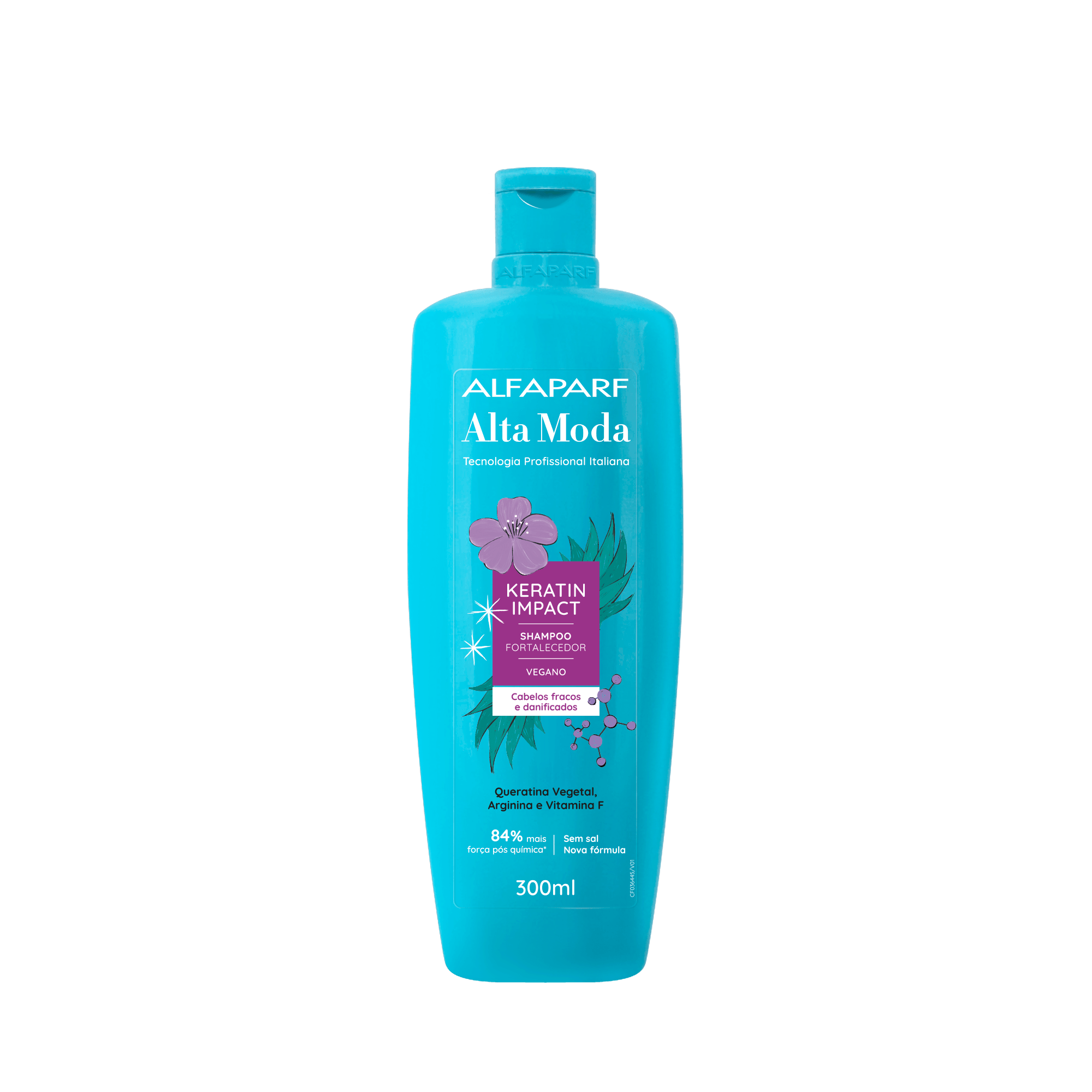 Frasco do shampoo Alta Moda Keratin Impact 300ml