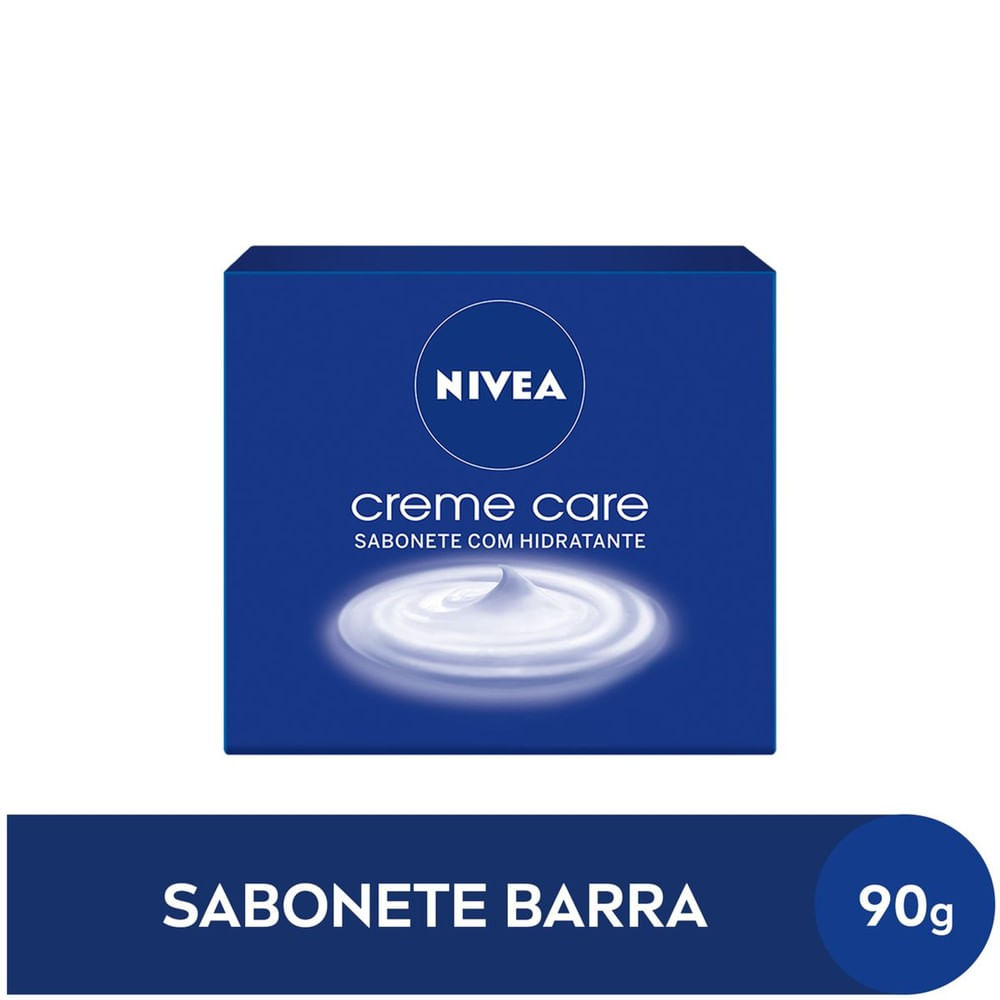 Embalagem do Sabonete Hidratante Nivea Creme Care 90g em fundo branco