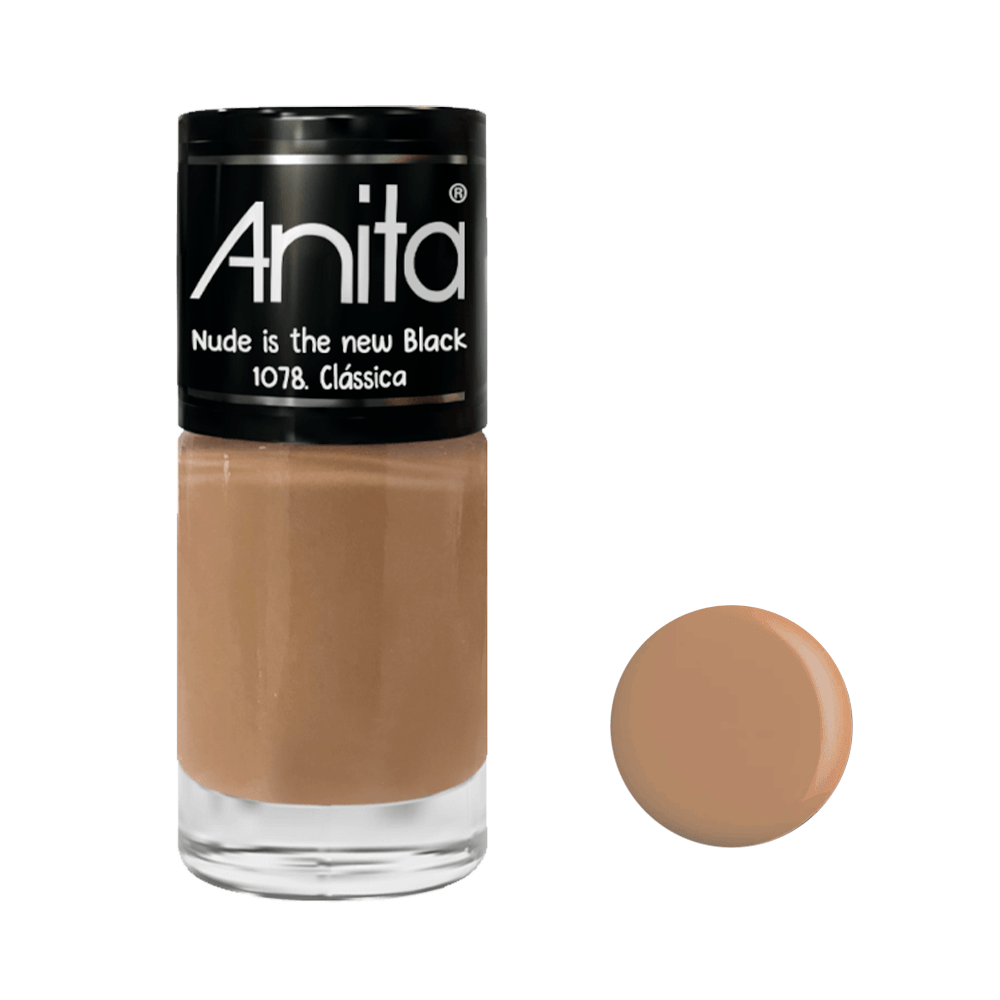 Frasco de esmalte Anita Coleção Nude Is The New Black tom Clássica, nude claro cremosa