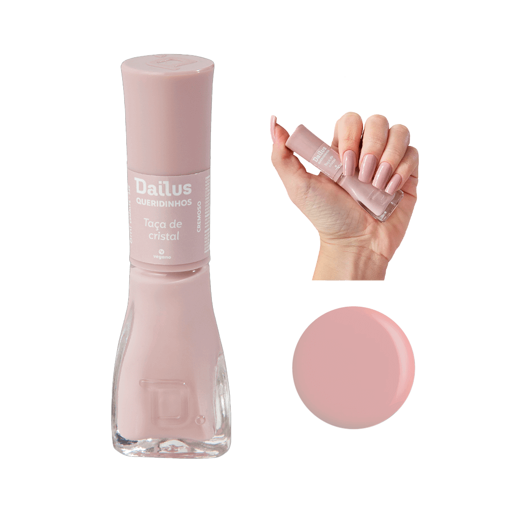 Esmalte Dailus Cremoso Taça de Cristal - frasco e amostra da cor