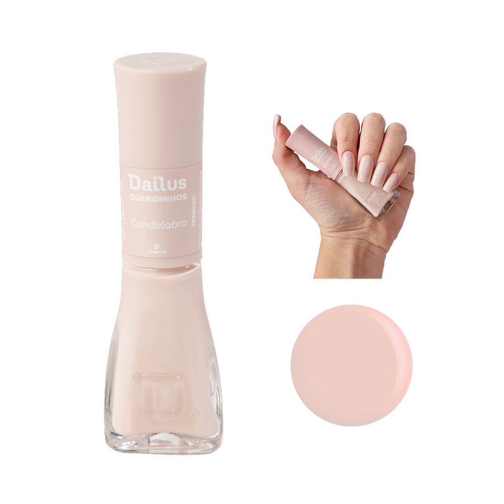 Esmalte Dailus Queridinhos Candelabro frasco e amostra da cor