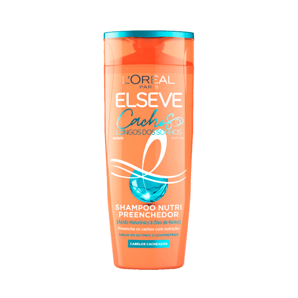 Shampoo Nutri Preenchedor Elseve Cachos Longos dos Sonhos 200ml - frasco laranja