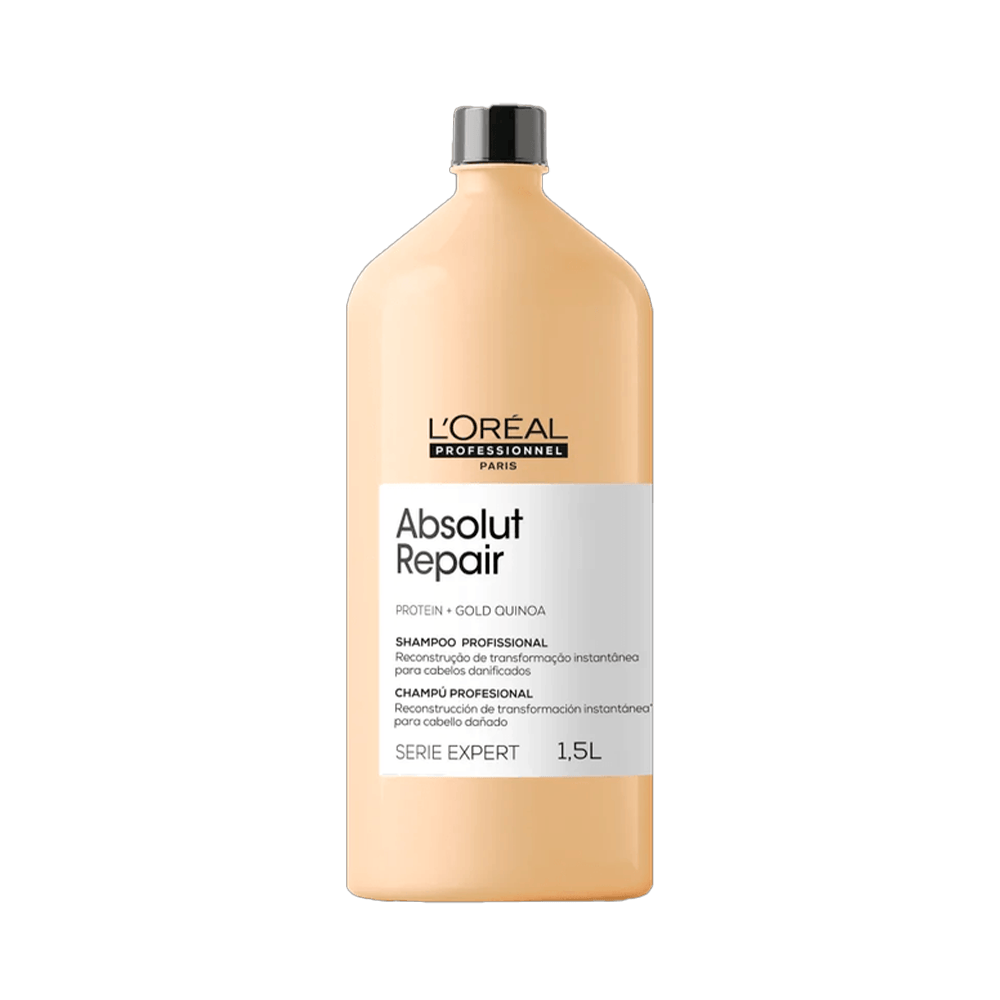 Shampoo L'Oréal Professionnel Serie Expert Absolut Repair Gold Quinoa 1500ml - embalagem bege com tampa preta