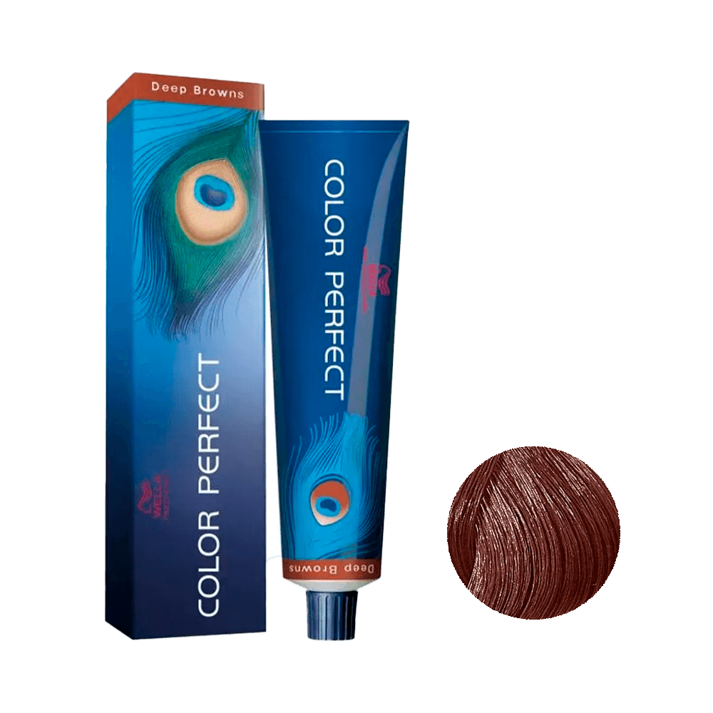 Embalagem e tubo da Coloração Color Perfect Deep Browns 6/77 Louro Escuro Marrom Intenso 60g