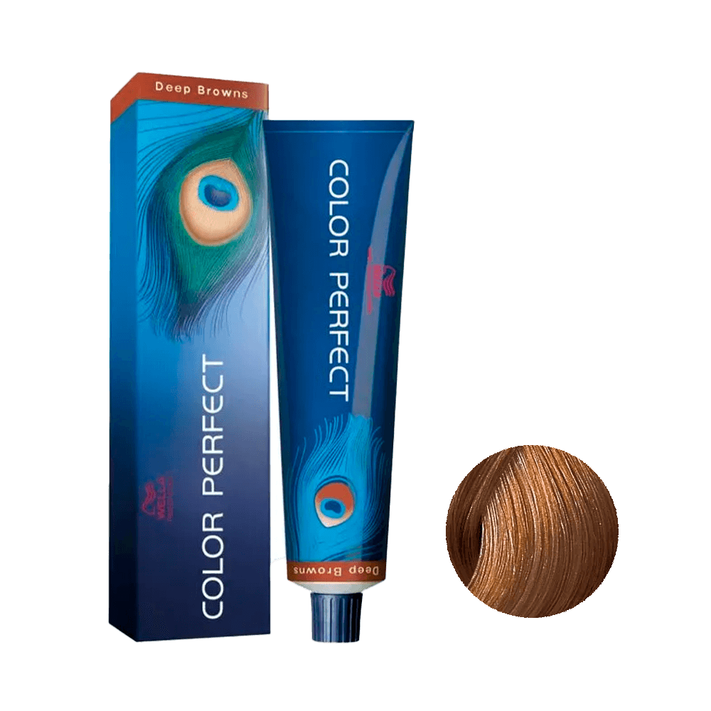 Coloração Color Perfect Deep Browns 7/73 Louro Médio Marrom Dourado 60g Wella