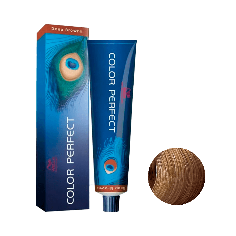 Embalagem e tubo da coloração Wella Color Perfect Deep Browns 88/71
