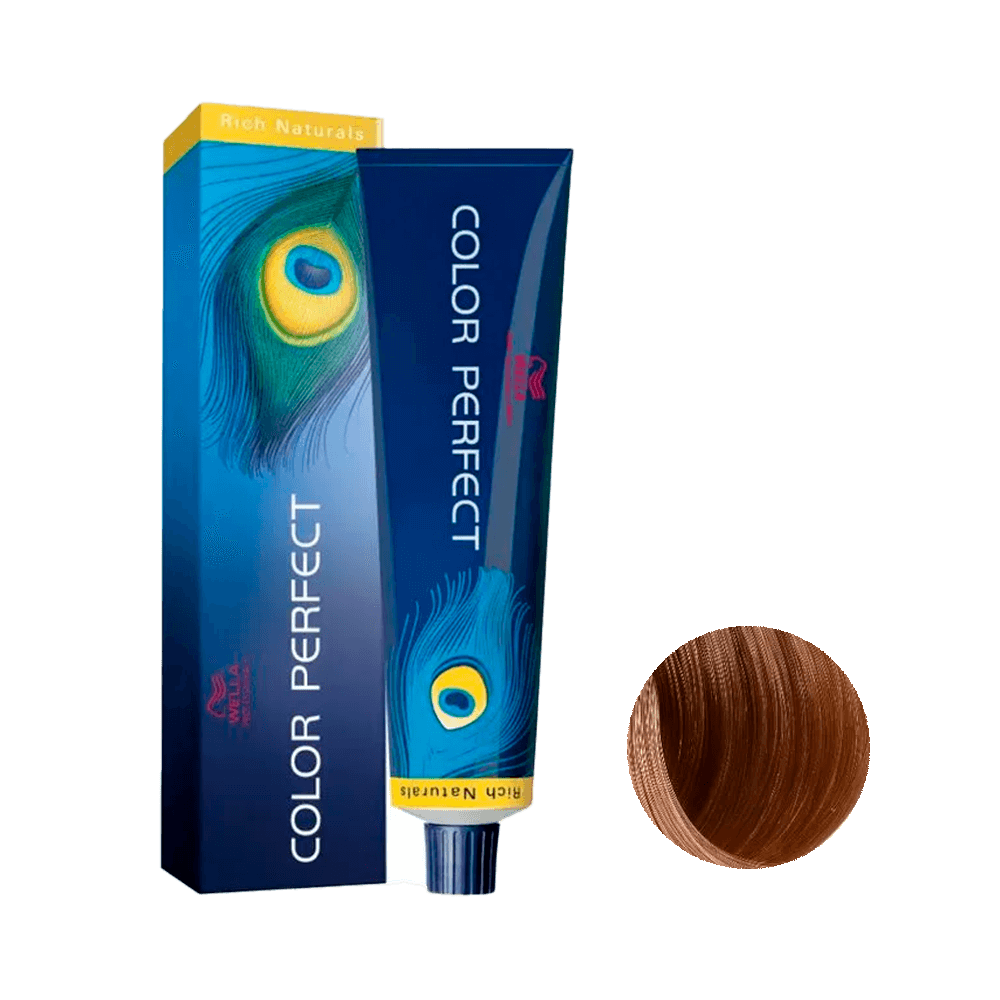 Embalagem e tubo da coloração Color Perfect Rich Naturals 8/1 Wella