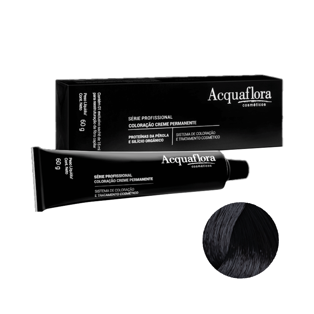 Coloração Permanente Acquaflora 3.0 Castanho Escuro 60g - embalagem com indicação da cor