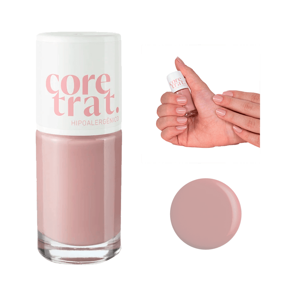 Esmalte Blant Coretrat Tô Nude frasco frontal, acabamento brilho gel