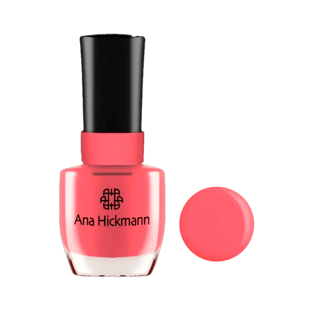 Frasco de Esmalte Ana Hickmann Cremoso Blush com tampo preto e tom rosa