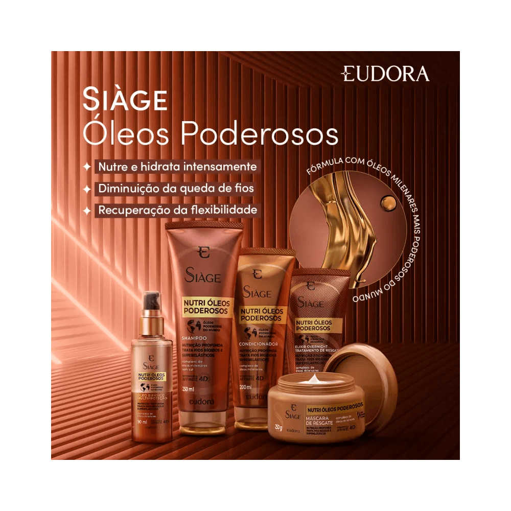 Produtos da linha Siàge Óleos Poderosos em destaque