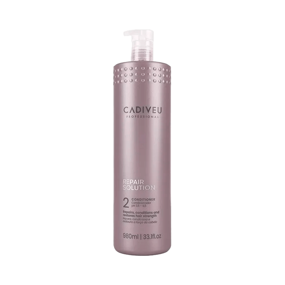 Condicionador Cadiveu Profissional Repair Solution 980ml - embalagem rosa metálico com pump