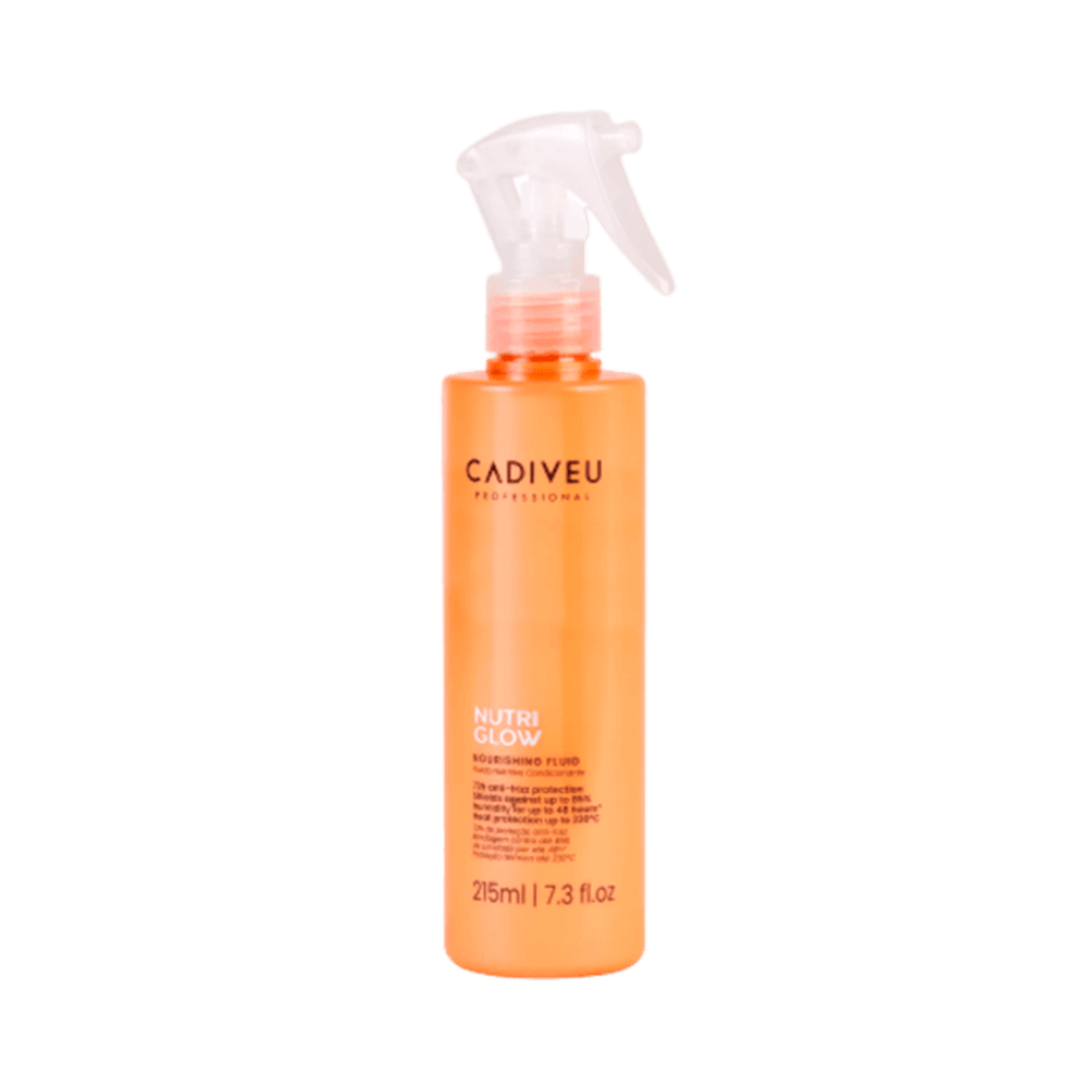 Fluido Cadiveu Nutri Glow 215ml embalagem laranja com borrifador
