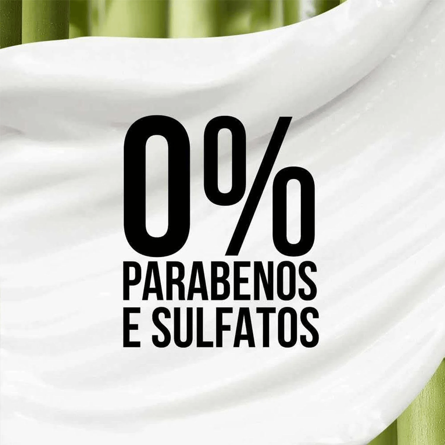 Destaque 0% parabenos e sulfatos do Shampoo Pantene Bambu Nutre & Cresce