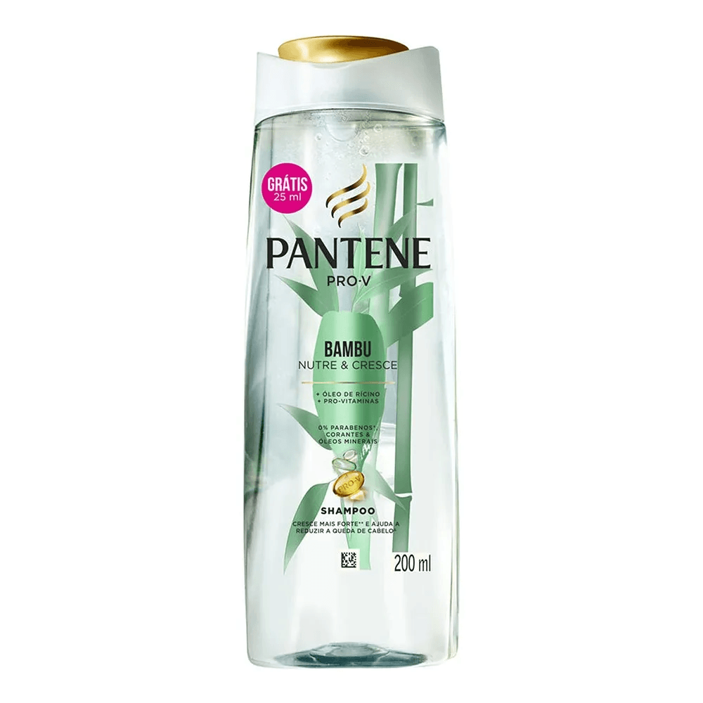 Frontal do shampoo Pantene Bambu Nutre & Cresce 200ml