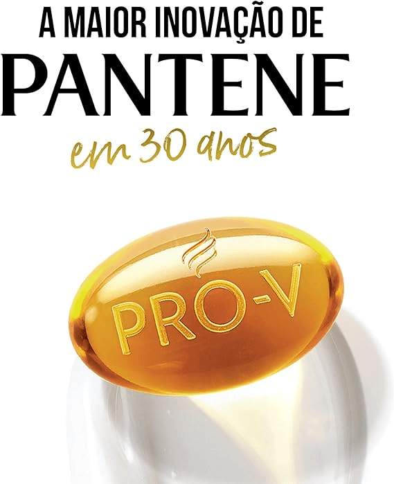 Imagem técnica do Shampoo Pantene Restauração mostrando a cápsula Pro-V e benefícios