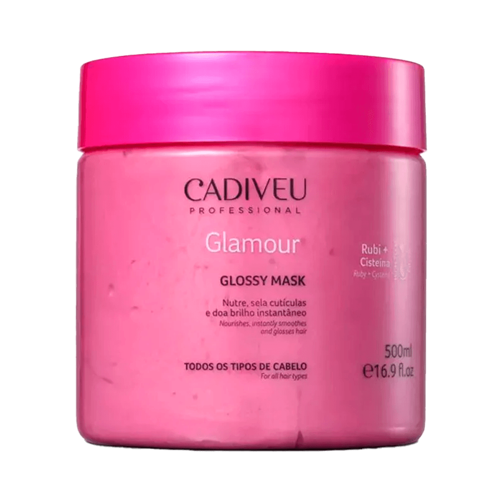 Pote rosa da Máscara Cadiveu Glamour Glossy 500ml