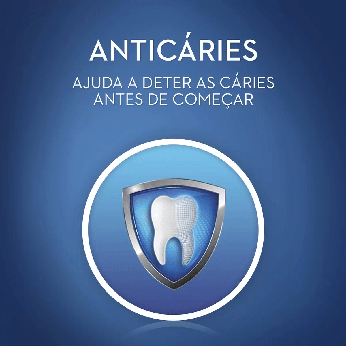 Ilustração da ação anticáries com escudo protetor