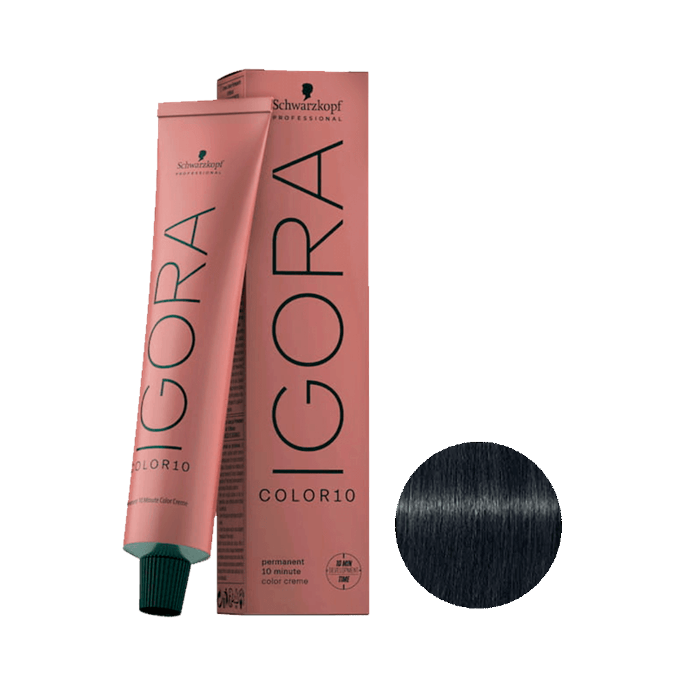 Coloração Igora Color10 7.12 Louro Médio Cinza Fumê - tubo e caixa em tom rosado