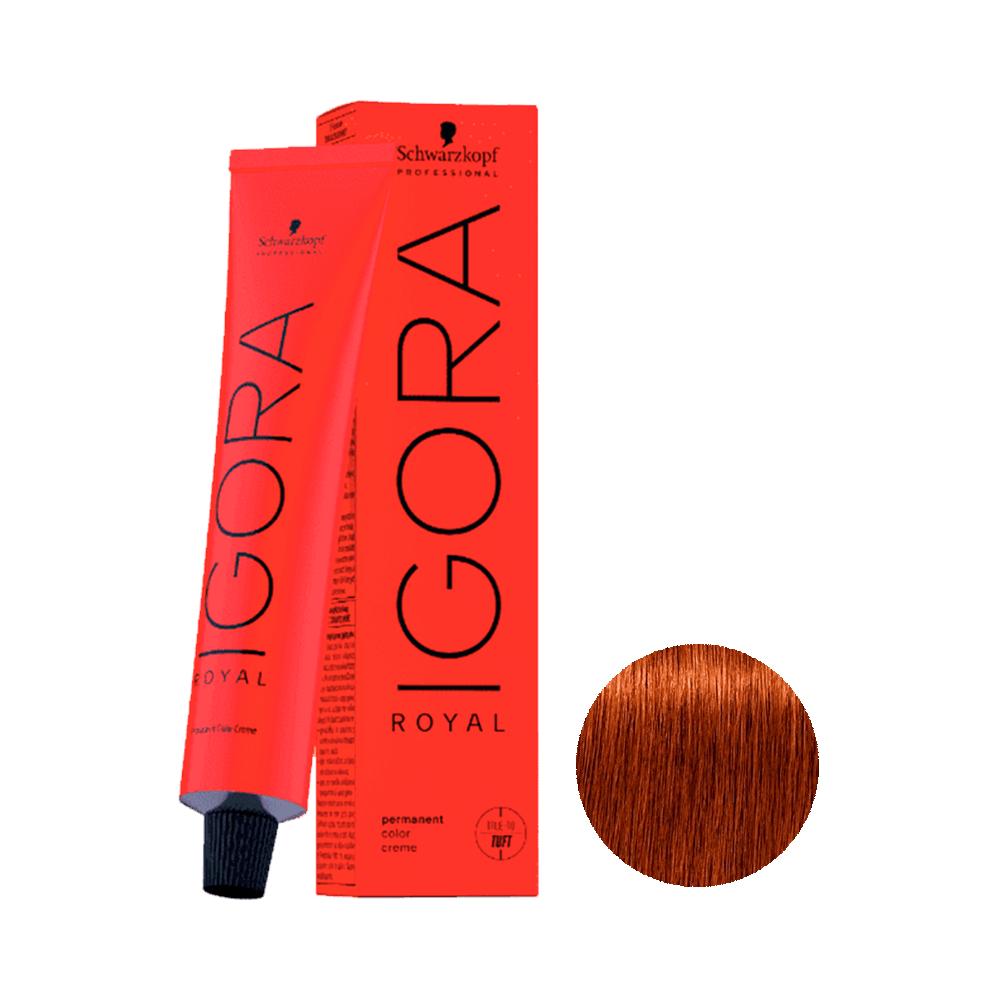Embalagem Igora Royal 6.77 Louro Escuro Cobre 60g