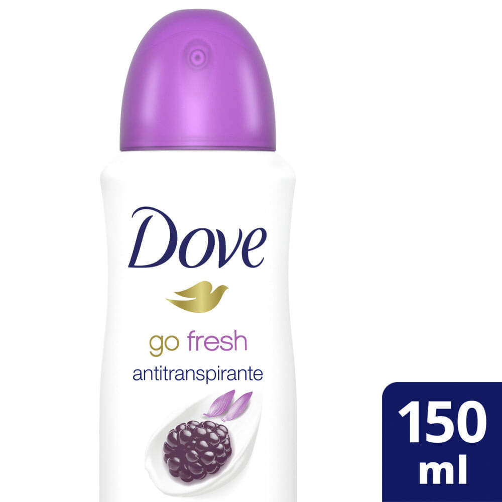 Desodorante aerosol Dove Go Fresh Amora e Flor de Lótus 150ml - frontal